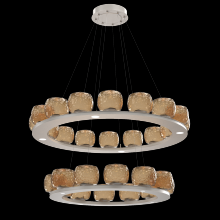Hammerton CHB0091-2B-BS-B-CA1-L1 - Vessel Two-Tier Platform Ring-Beige Silver-Bronze Blown Glass-Stainless Cable-LED 2700K