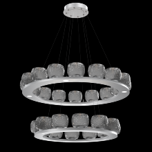 Hammerton CHB0091-2B-CS-S-CA1-L3 - Vessel Two-Tier Platform Ring-Classic Silver-Smoke Blown Glass-Stainless Cable-LED 3000K