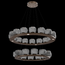 Hammerton CHB0091-2B-FB-S-CA1-L3 - Vessel Two-Tier Platform Ring-Flat Bronze-Smoke Blown Glass-Stainless Cable-LED 3000K