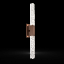 Hammerton IDB0060-02-BB-GC-L1 - Axis Double Sconce-Burnished Bronze-Clear Textured Cast Glass