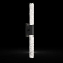 Hammerton IDB0060-02-MB-GC-L3 - Axis Double Sconce-Matte Black-Clear Textured Cast Glass