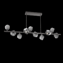 Hammerton PLB0039-T0-GP-S-001-L1 - Gem 10pc Twisted Branch-Graphite-Smoke Blown Glass-Threaded Rod Suspension-LED 2700K