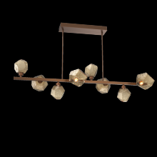 Hammerton PLB0039-T8-BB-B-001-L3 - Gem 8pc Twisted Branch-Burnished Bronze-Bronze Blown Glass-Threaded Rod Suspension-LED 3000K