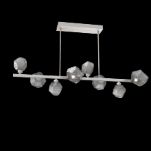 Hammerton PLB0039-T8-BS-S-001-L3 - Gem 8pc Twisted Branch-Beige Silver-Smoke Blown Glass-Threaded Rod Suspension-LED 3000K