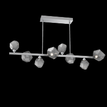 Hammerton PLB0039-T8-CS-S-001-L3 - Gem 8pc Twisted Branch-Classic Silver-Smoke Blown Glass-Threaded Rod Suspension-LED 3000K