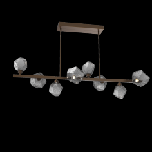 Hammerton PLB0039-T8-FB-S-001-L1 - Gem 8pc Twisted Branch-Flat Bronze-Smoke Blown Glass-Threaded Rod Suspension-LED 2700K