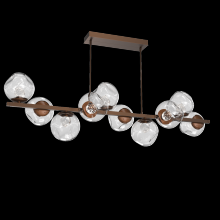 Hammerton PLB0086-T0-BB-FC-001-L3 - Luna 10pc Twisted Branch-Burnished Bronze-Floret Inner - Clear Outer-Threaded Rod Suspension-LED