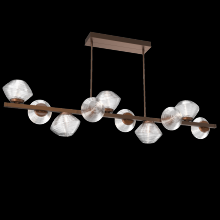 Hammerton PLB0089-T0-BB-C-001-L1 - Mesa 10pc Twisted Branch-Burnished Bronze-Clear Blown Glass-Threaded Rod Suspension-LED 2700K