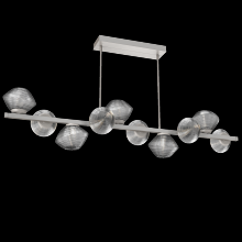 Hammerton PLB0089-T0-BS-S-001-L3 - Mesa 10pc Twisted Branch-Beige Silver-Smoke Blown Glass-Threaded Rod Suspension-LED 3000K