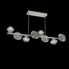 Hammerton PLB0089-T8-BS-S-001-L1 - Mesa 8pc Twisted Branch-Beige Silver-Smoke Blown Glass-Threaded Rod Suspension-LED 2700K