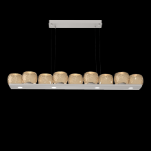 Hammerton PLB0091-0C-BS-B-CA1-L1 - Vessel 59-inch Platform Linear-Beige Silver-Bronze Blown Glass-Stainless Cable-LED 2700K