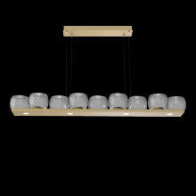 Hammerton PLB0091-0C-GB-S-CA1-L1 - Vessel 59-inch Platform Linear-Gilded Brass-Smoke Blown Glass-Stainless Cable-LED 2700K