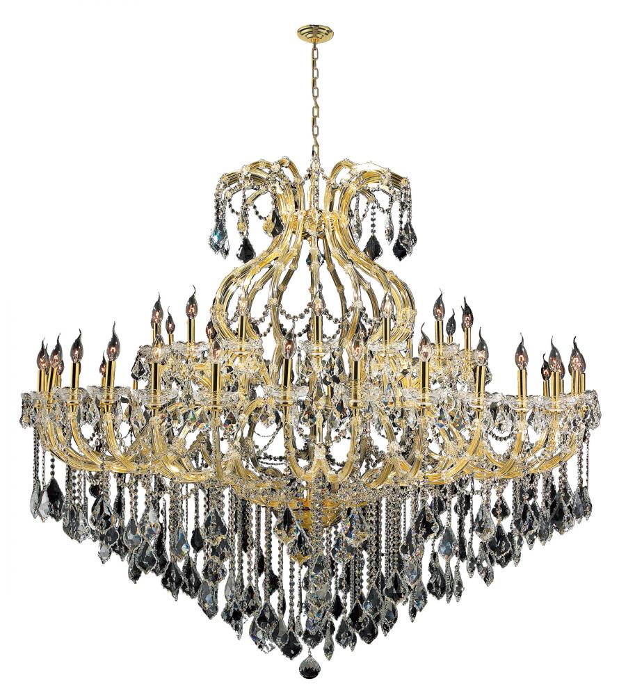 Maria Theresa 49-Light Gold Finish and Clear Crystal Chandelier 72 in. Dia x 60 in. H Two 2 Tier Ext