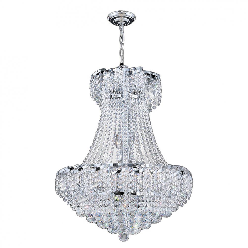 Empire 11-Light Chrome Finish and Clear Crystal Chandelier 22 in. Dia x 26 in. H Round Medium