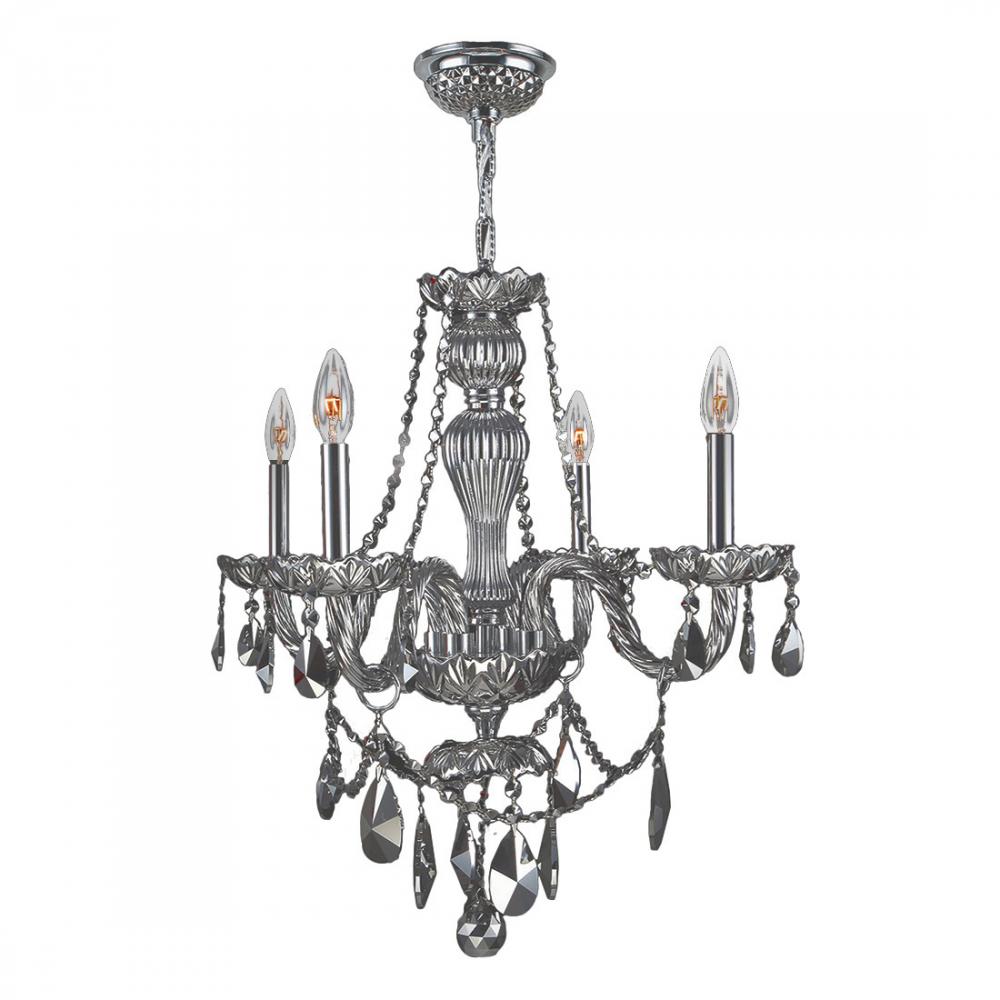 Provence Collection 4 Light Chrome Finish and Chrome Crystal Chandelier 23" D x 25" H Medium