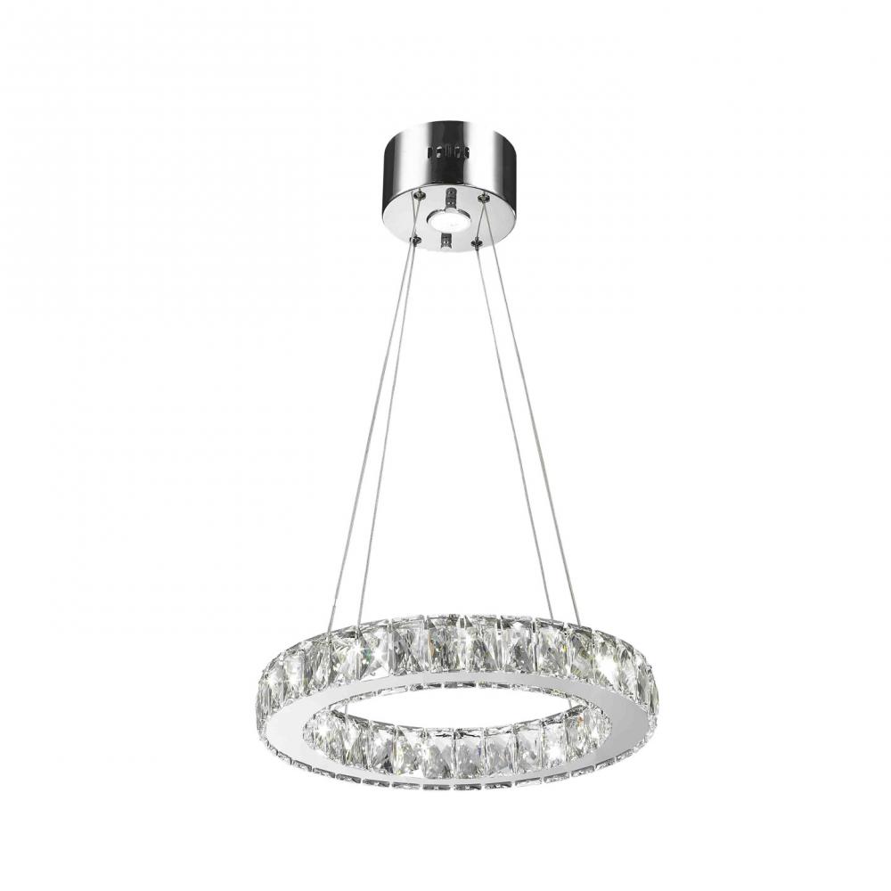 Galaxy 9 Integrated LEd Light Chrome Finish diamond Cut Crystal Circular Ring dimmable Chandelier 60