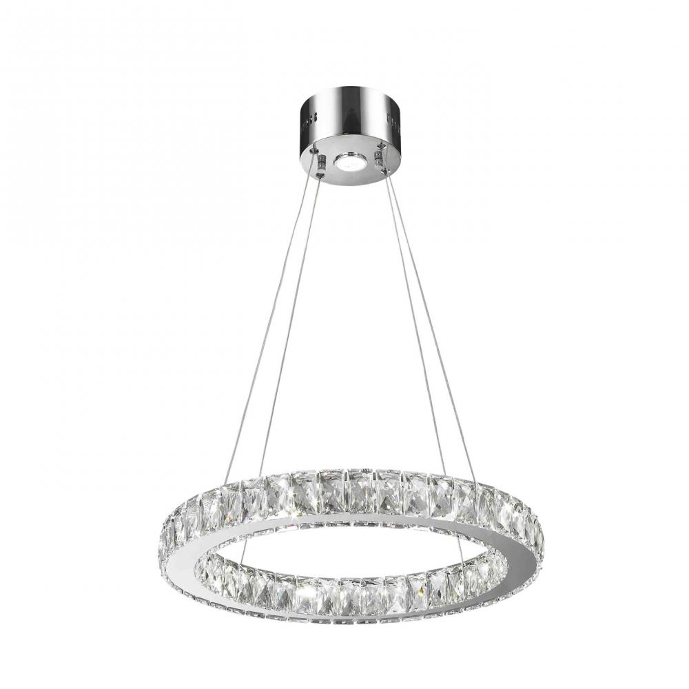 Galaxy 11 Integrated LEd Light Chrome Finish diamond Cut Crystal Circular Ring dimmable Chandelier 6
