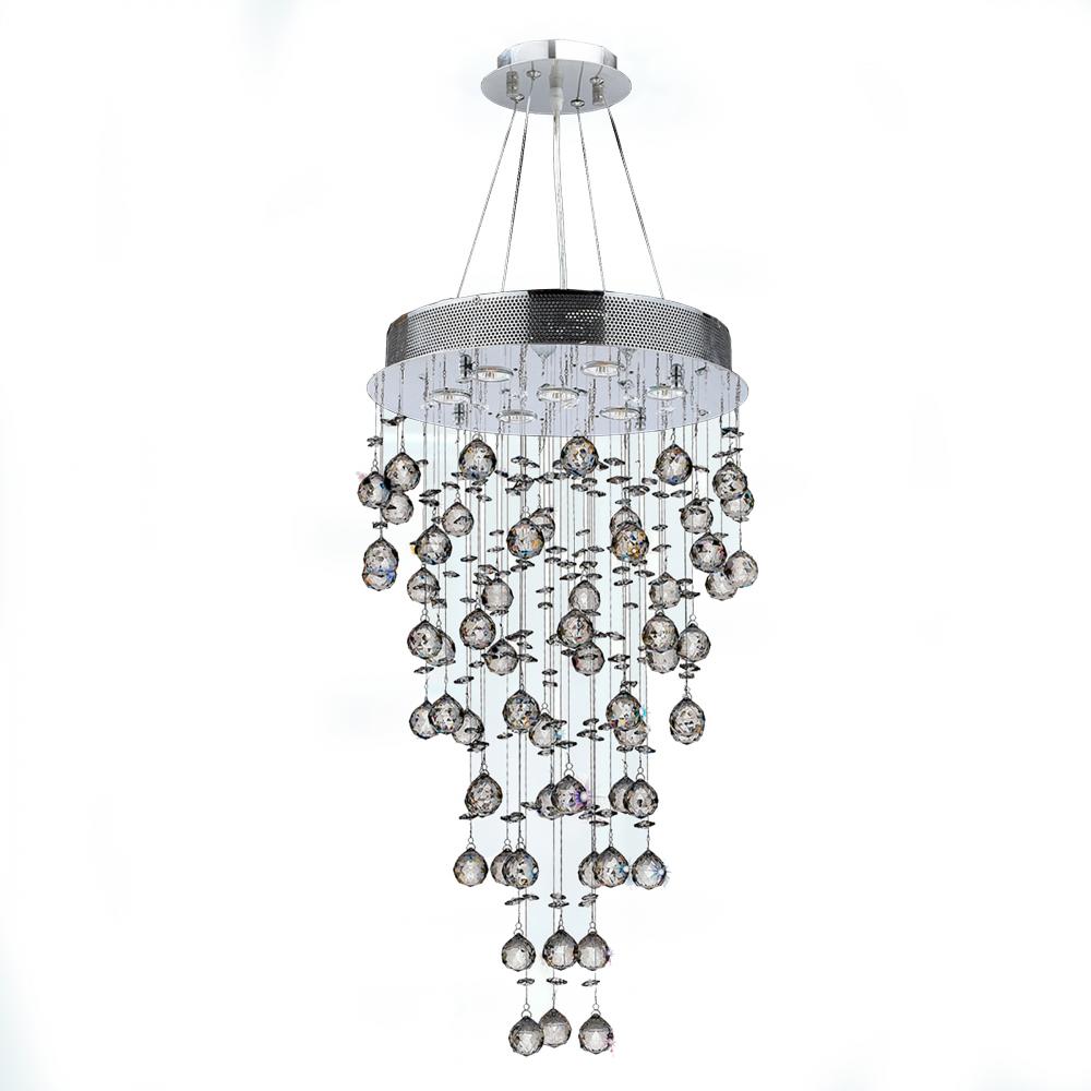 Icicle 7-Light Chrome Finish and Clear Crystal Chandelier 18 in. Diax H32 in. H Medium