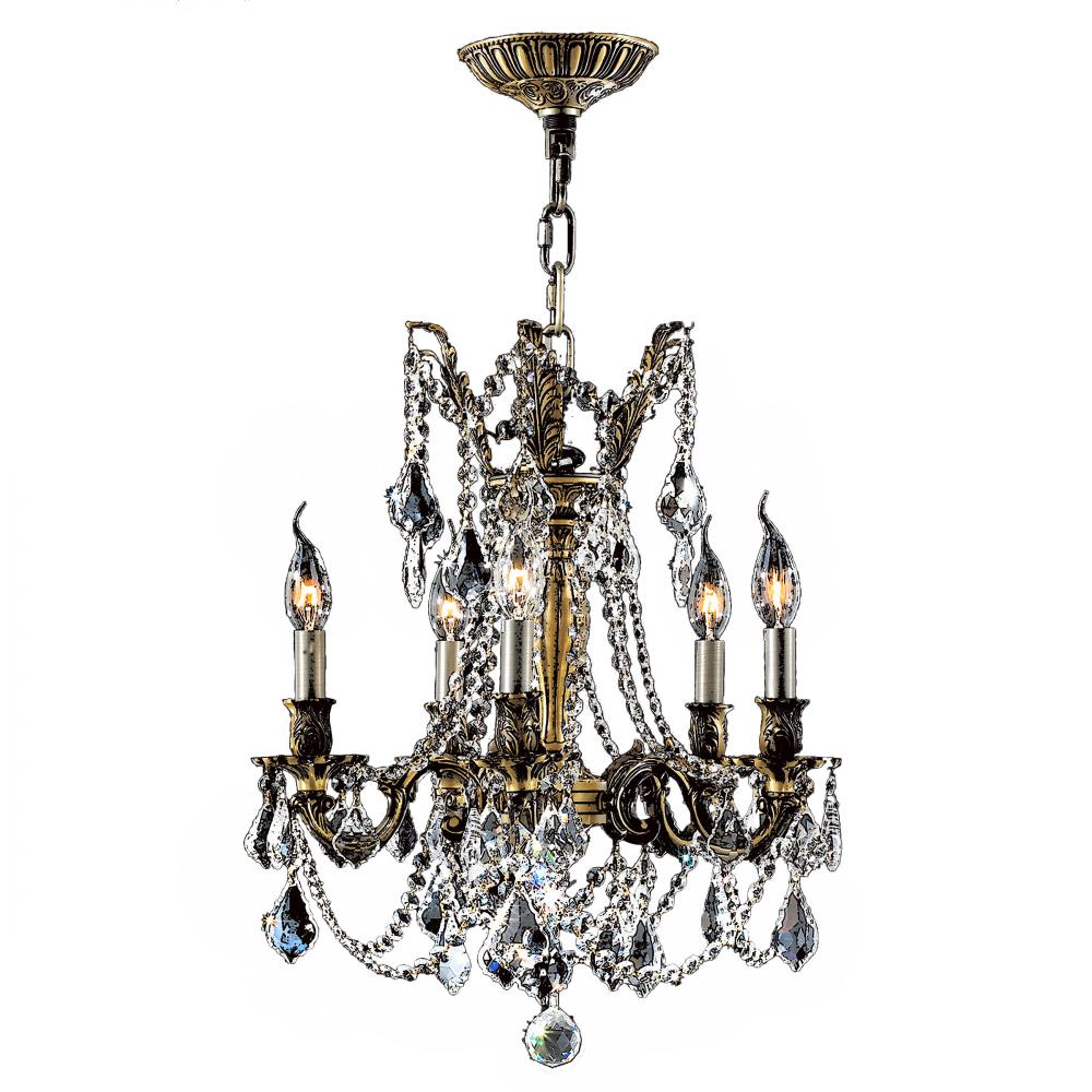 Windsor 5-Light Antique Bronze Finish and Clear Crystal Chandelier 18 in. Dia x 19 in. H Medium