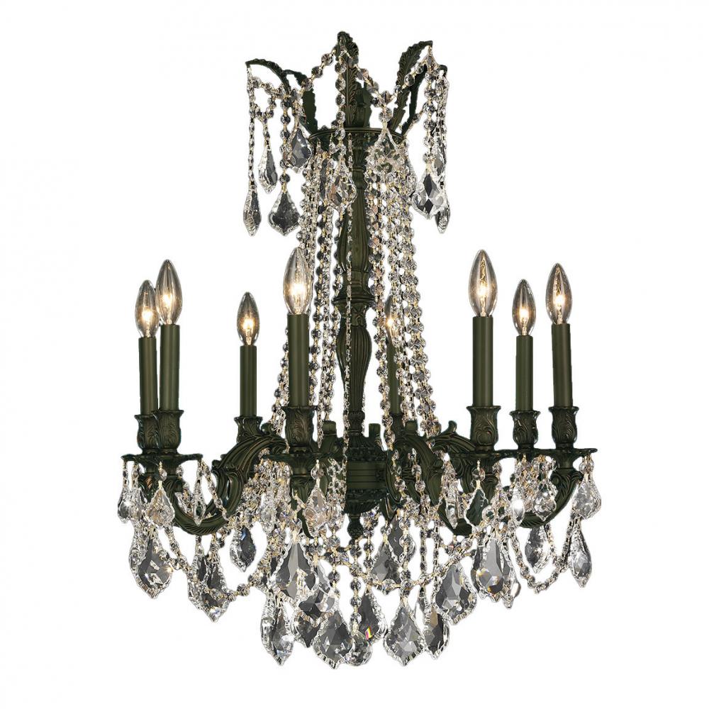 Windsor 8-Light dark Bronze Finish and Clear Crystal Chandelier 24 in. Dia x 30 in. H Large