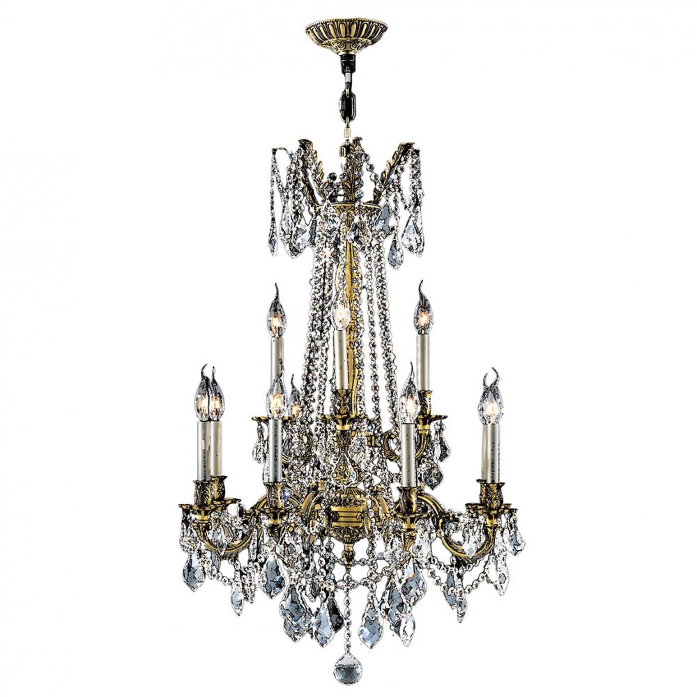Windsor 12-Light Antique Bronze Finish and Clear Crystal Chandelier 24 in. Dia x 36 in. H Two 2 Tier