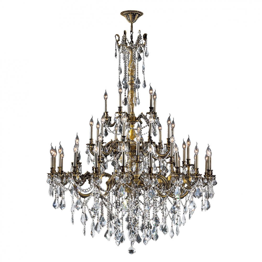 Windsor 45-Light Antique Bronze Finish and Clear Crystal Chandelier 54 in. Dia x 66 in. H Four 4 Tie