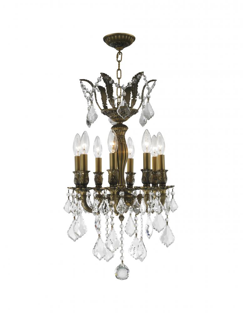 Versailles 8-Light Antique Bronze Finish and Clear Crystal Chandelier 14 in. Dia x 23 in. H Mini