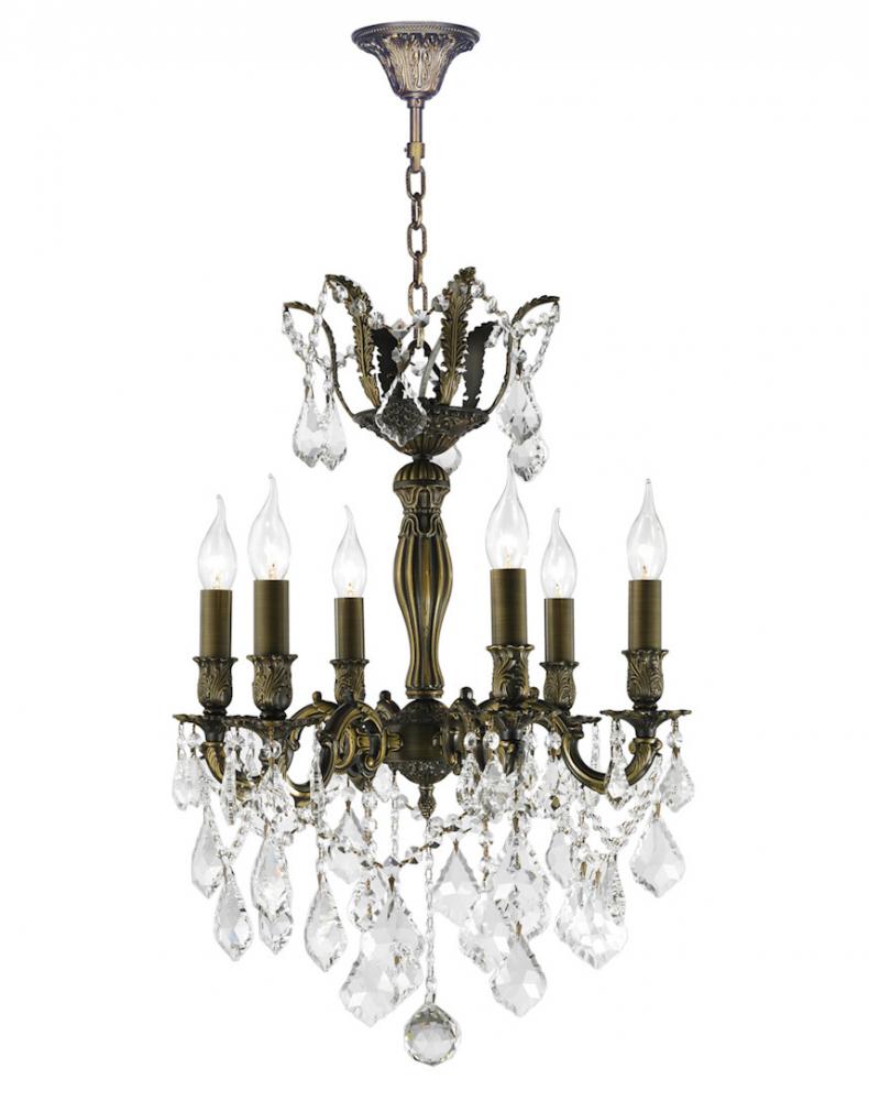 Versailles 6-Light Antique Bronze Finish and Clear Crystal Chandelier 19 in. Dia x 25 in. H Medium
