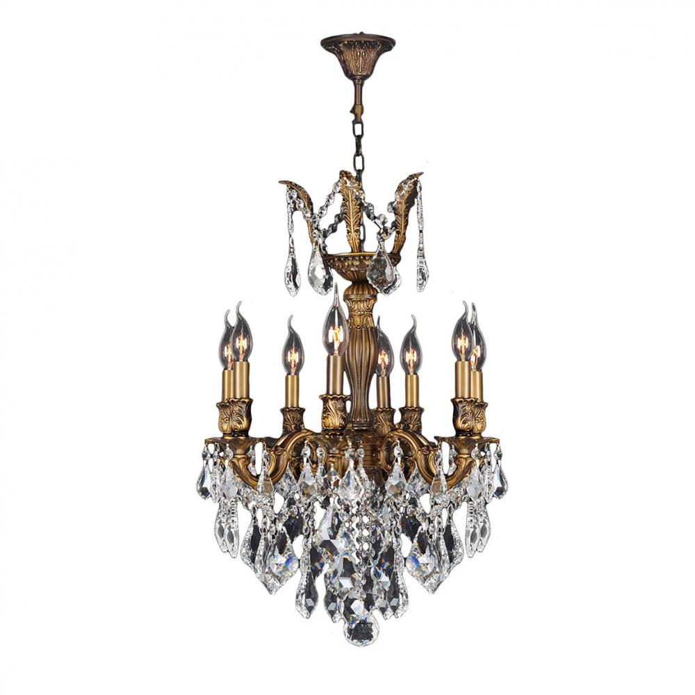 Versailles 8-Light Antique Bronze Finish and Clear Crystal Chandelier 19 in. Dia x 25 in. H Medium