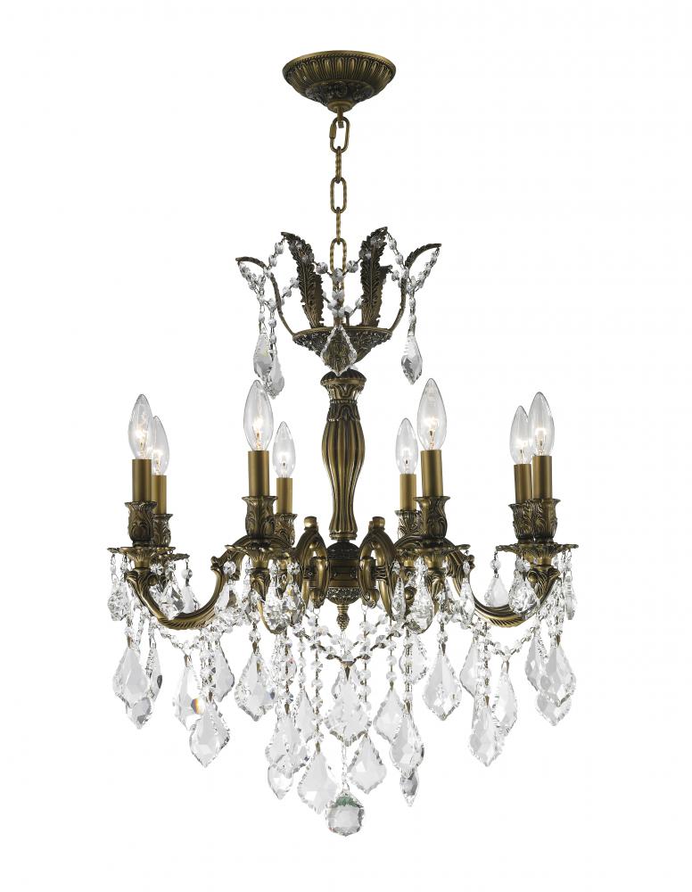 Versailles 8-Light Antique Bronze Finish and Clear Crystal Chandelier 22 in. Dia x 26 in. H Medium