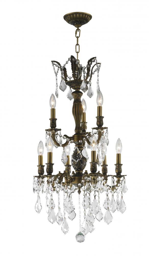 Versailles 9-Light Antique Bronze Finish and Clear Crystal Chandelier 19 in. Dia x 33 in. H Medium