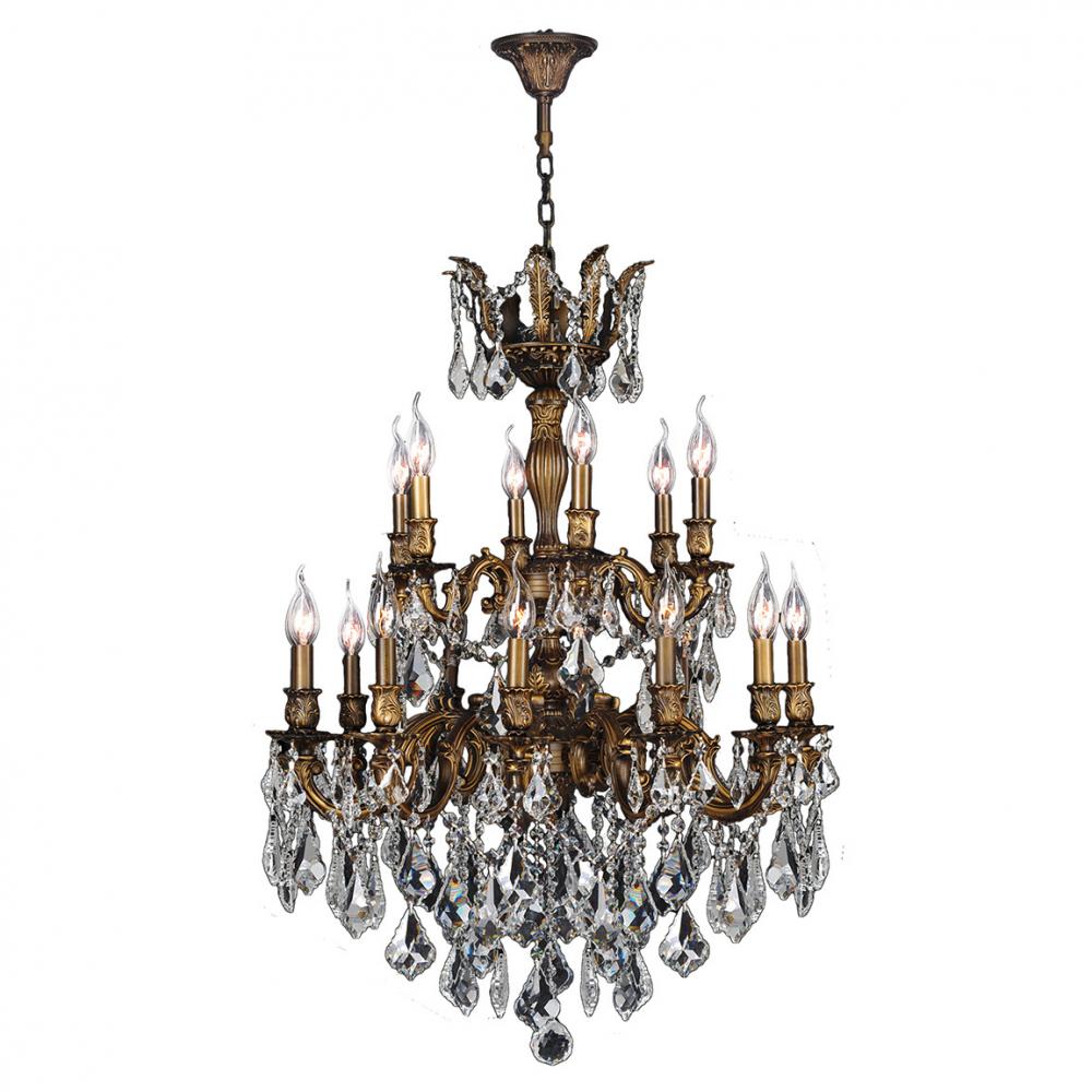 Versailles Collection 18 Light Antique Bronze Finish and Clear Crystal Chandelier 27" D x 35"