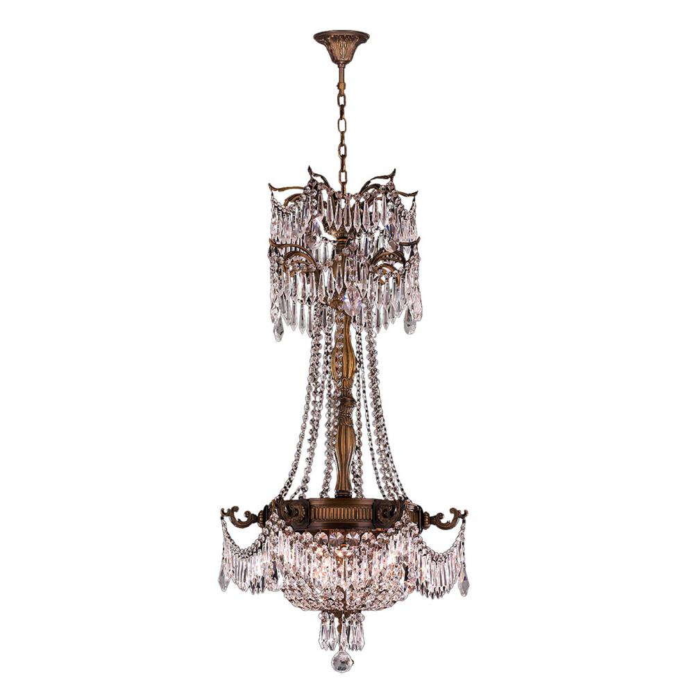 Winchester 3-Light Antique Bronze Finish and Clear Crystal Chandelier 20 in. Dia x 34 in. H Medium