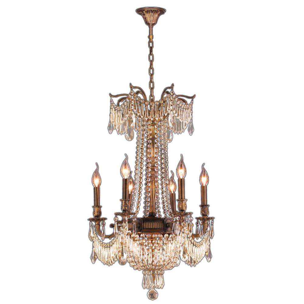 Winchester 9-Light Antique Bronze Finish and Golden Teak Crystal Chandelier 20 in. Dia x 29 in. H Me