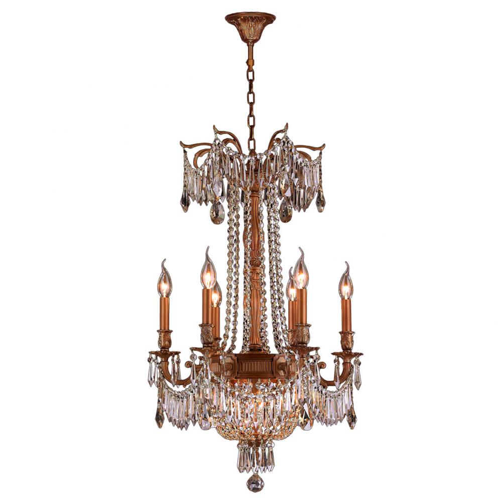 Winchester 9-Light French Gold Finish and Clear Crystal Chandelier 20 in. Dia x 29 in. H Medium