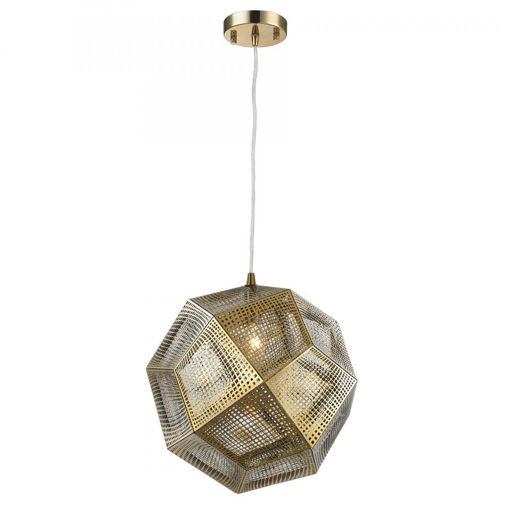 Geometrics 1-Light Rose Gold Finish Finish Stainless Steel Pendant Light 12 in. Dia x 12 in. H Small