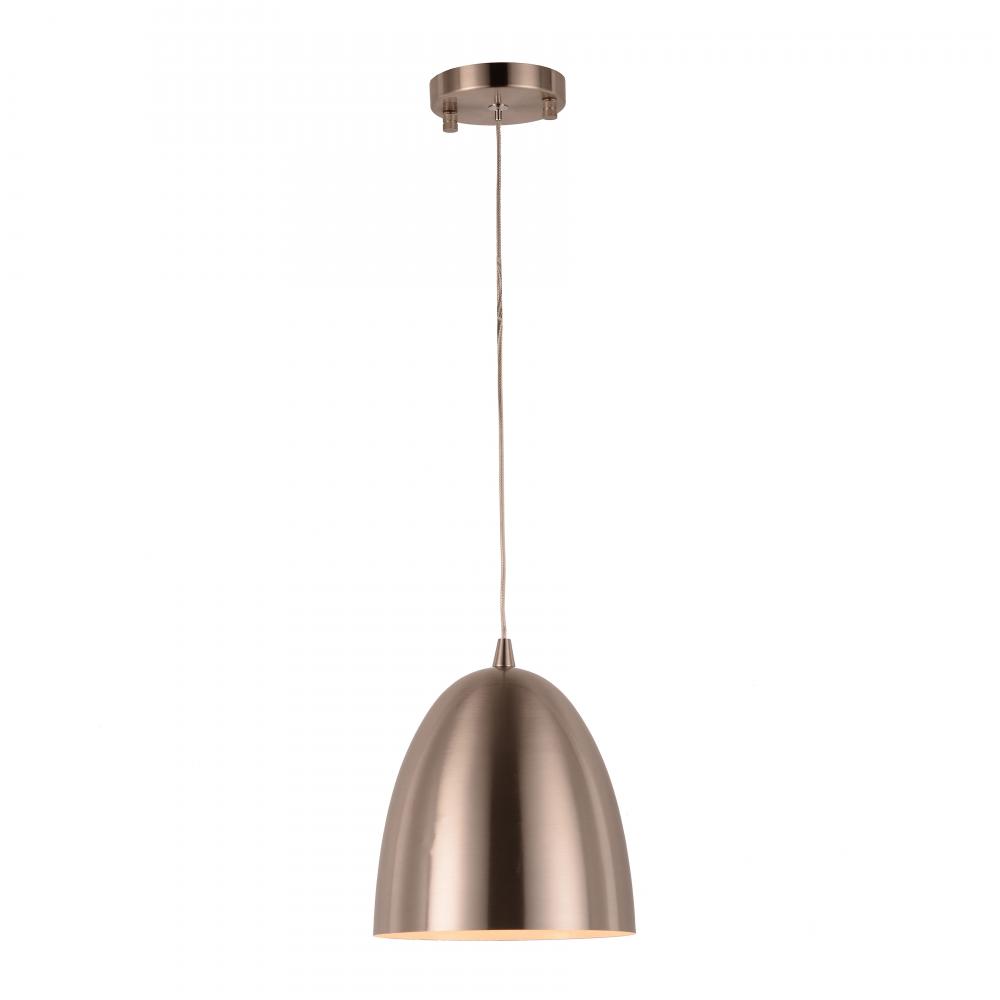 Monroe 6-Watt Brushed Nickel Finish Integrated LEd Mini Pendant Light 3000K 8 in. Dia x 96 in. H