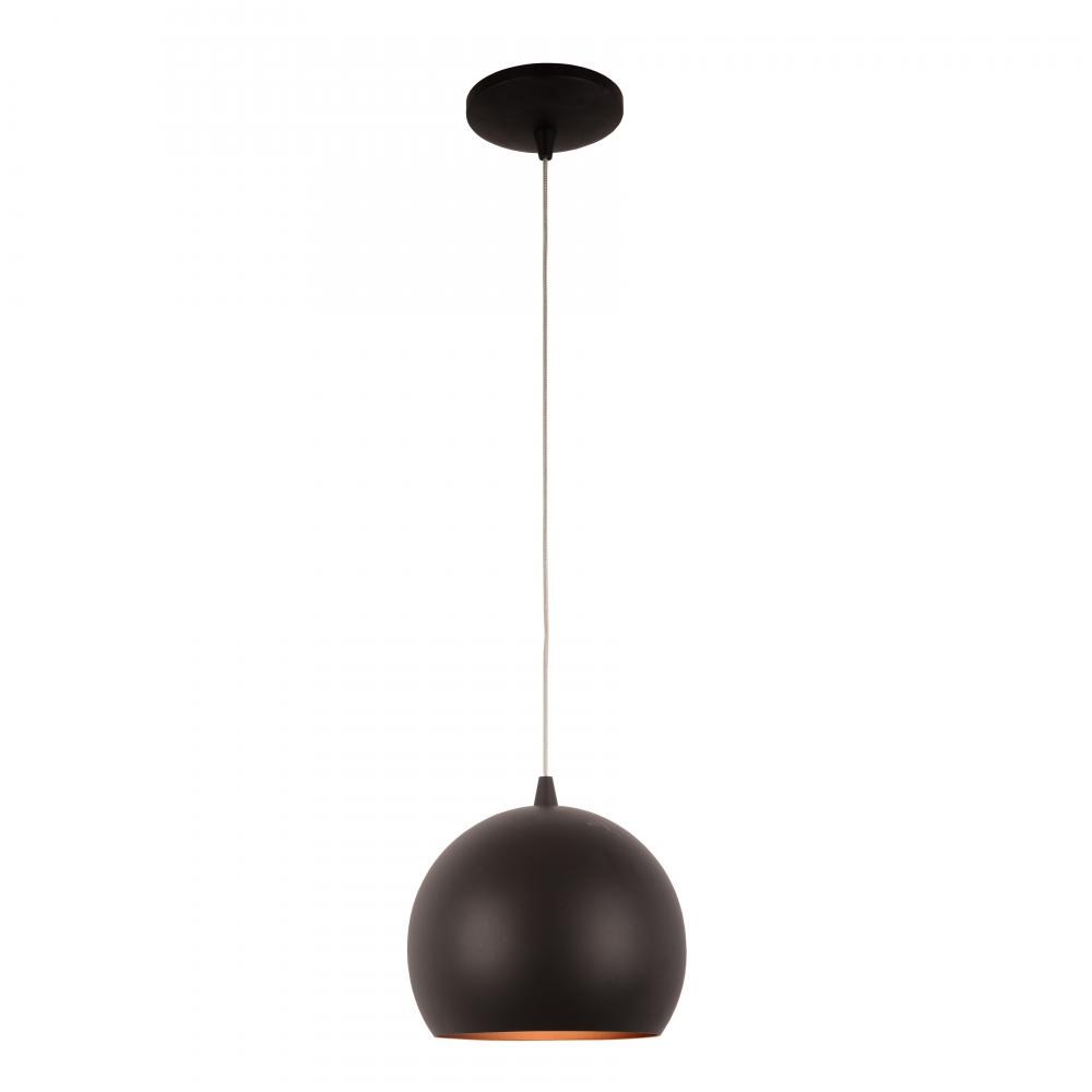 Monroe 6-Watt Matte Black Finish Integrated LEd Mini Pendant Light 3000K 8 in. Dia x 96 in. H