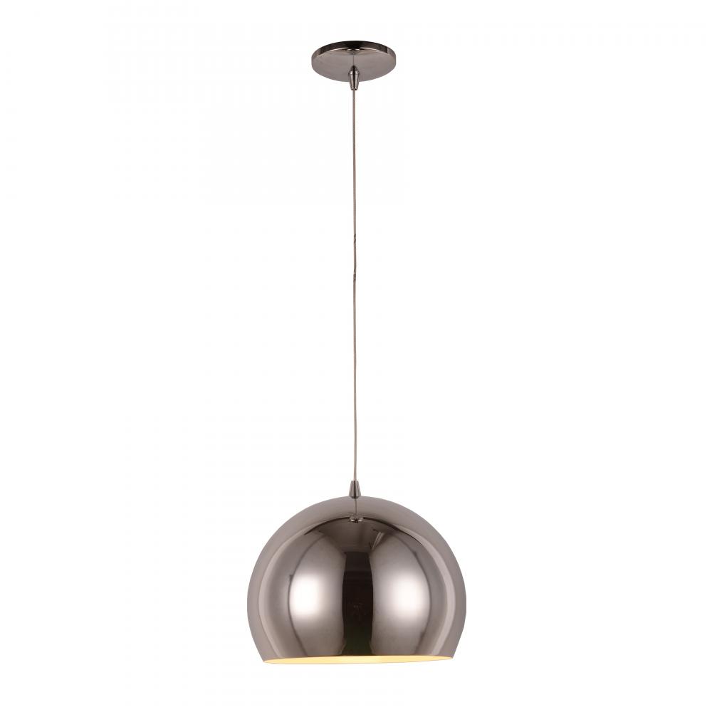 Monroe 12-Watt Chrome Finish Integrated LEd Pendant Light 3000K 12 in. Dia x 96 in. H