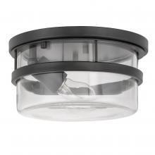 Worldwide Lighting Corp E30029-001 - Kenmore 1-Light Black Finish Flush Mount 9.88“ X 9.88” X 5“