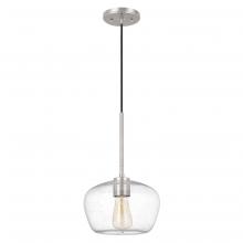 Worldwide Lighting Corp E80004-005 - Hive 1-Light Brushed Nickel Finish Silver Flakes Glass Pendant 10“ X 10” X 15.5“