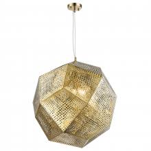 Worldwide Lighting Corp W83430CG24 - Geometrics 5-Light Champagne Gold Finish Finish Stainless Steel Pendant Light 24 in. Dia x 24 in. H