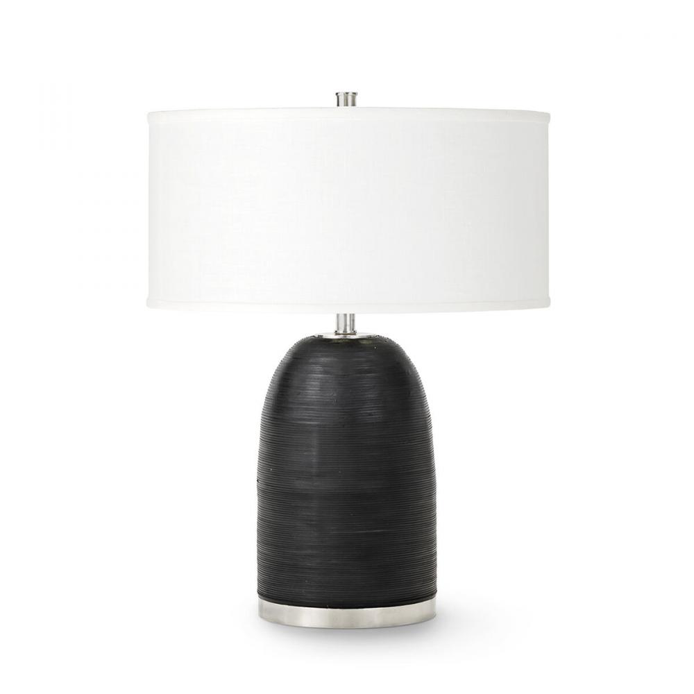 RIVOLI LEATHER TABLE LAMP BLACK