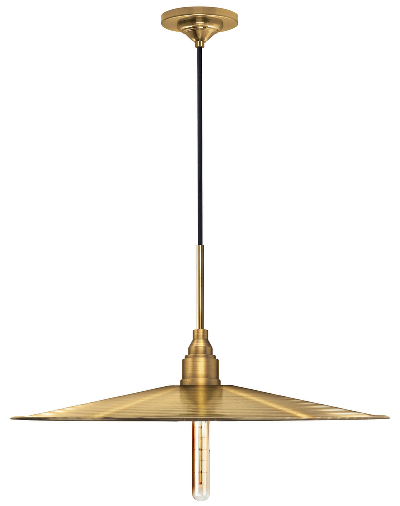 Pendant Doppio Brushed Brass 120V 10W LED Brown Cloth Cord