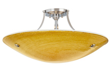 Stone Lighting CL502AMSNMB6 - Ceiling Neptune Grande Amber Satin Nickel E26 Incandescent 3x60W