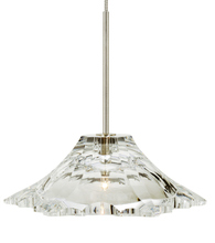 Stone Lighting PD038CRSNX2M - Pendant Peak Crystal Clear Satin Nickel G4 Xenon 20W Monopoint Canopy