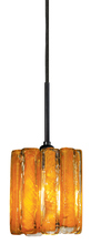 Stone Lighting PD162AMBZRT6BGY - Pendant Xylo Amber Glass Bronze Grey Cord 120v 60W Retro Edison