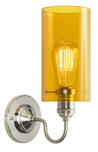 Stone Lighting WS179AMPNRT6B - Wall Sconce Retro Cylinder Amber Polished Nickel E26 Retro Bulb 60W