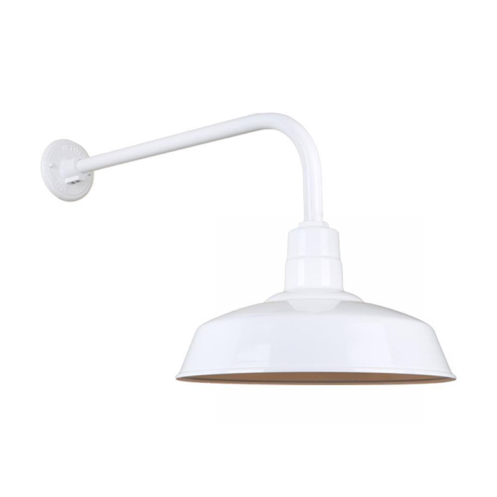 18" Gooseneck Light Warehouse Shade, QSNB-13 Arm