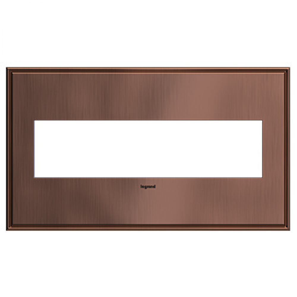 Adorne® Matte Antique Copper Four-Gang Screwless Wall Plate